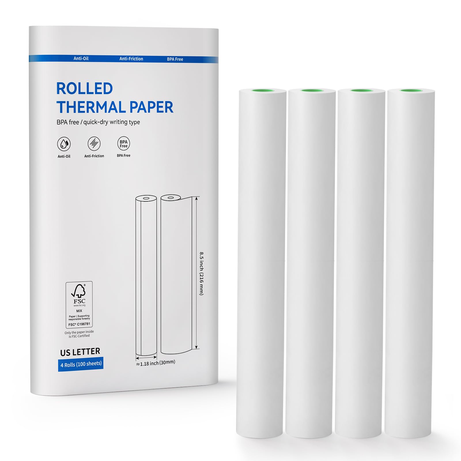 Amazon.com: Thermal Printer Paper 8.5''x11'' US Letter Size, 4